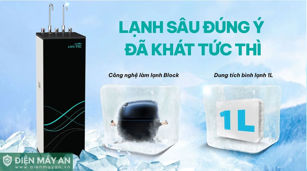Máy lọc nước nóng lạnh Karofi Livotec 628